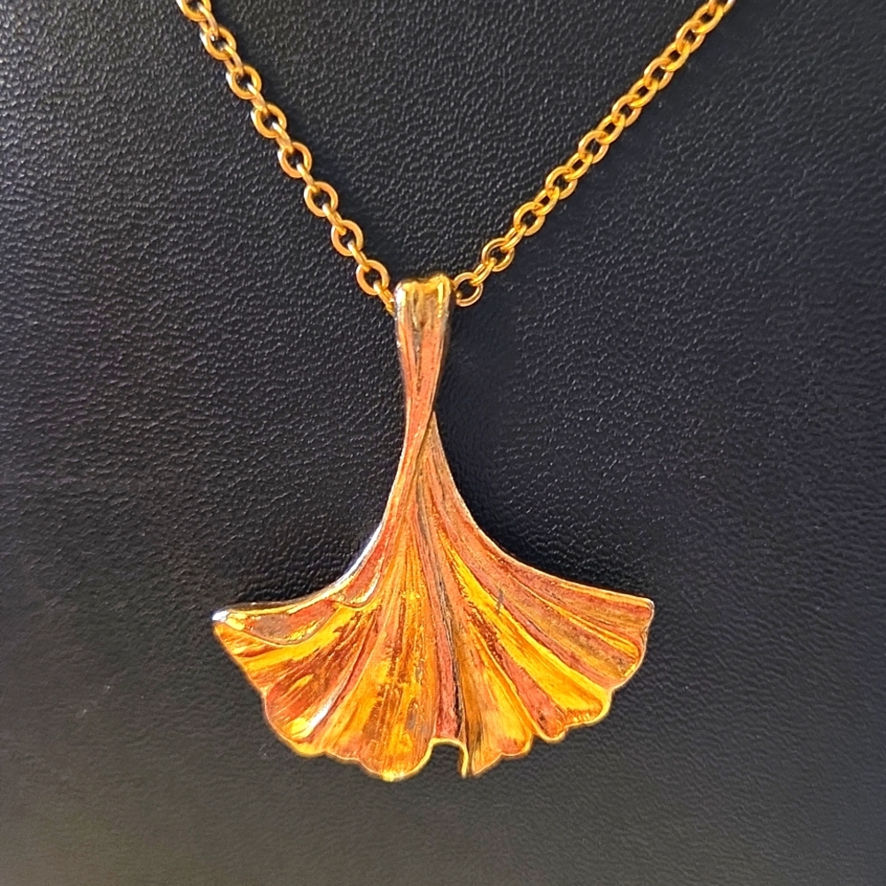 Ginkgo Leaf Pendant Necklace